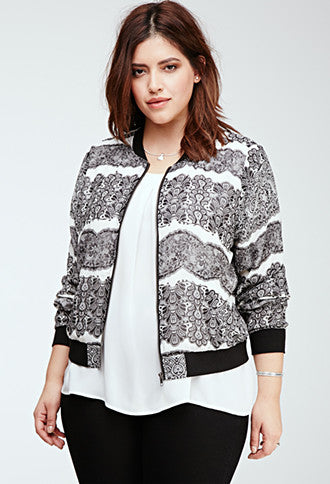 Lace Print Chiffon Jacket