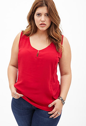 Chiffon-Paneled Top