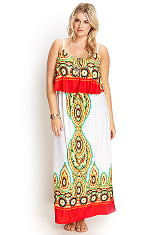 Kaleidoscope Flounce Maxi Dress