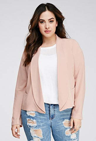 Chiffon Open-Front Blazer