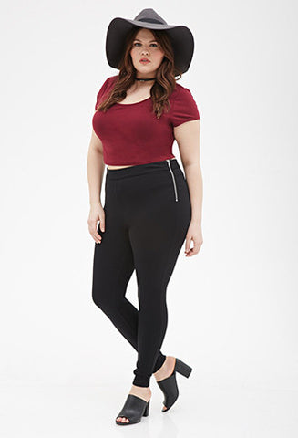 Zippered Ponte Knit Leggings