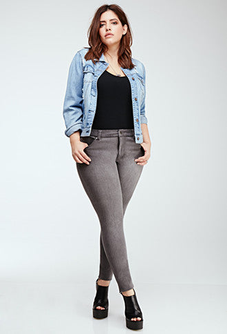 Faded Stretch-Fit Skinny Jeans