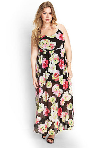 Painted Floral Maxi Dress