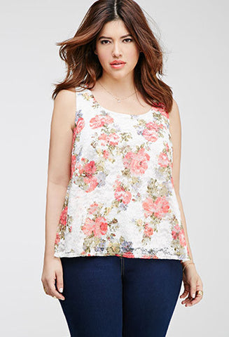 Floral White Top