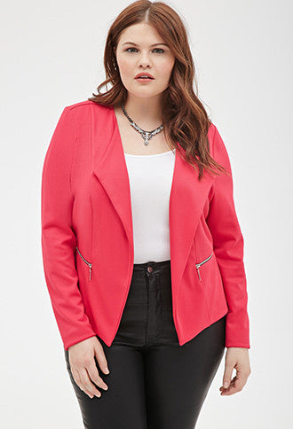 Zippered Open-Front Jacket