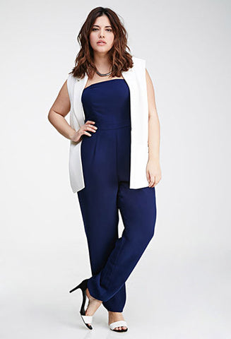 Pleated Strapless Jumpsuit