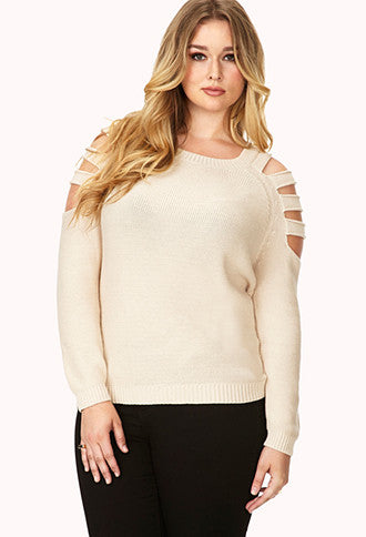 Cutout Shoulder Sweater