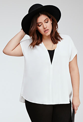 Contrast-Paneled Dolman Top