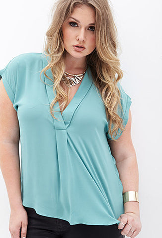 V-Neck Crepe Top